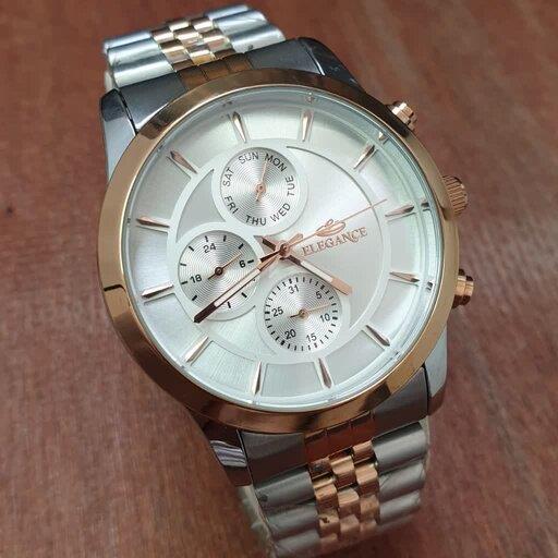 ساعت مچی مردانه الگانس فول تایم بند استیل ELEGANCE